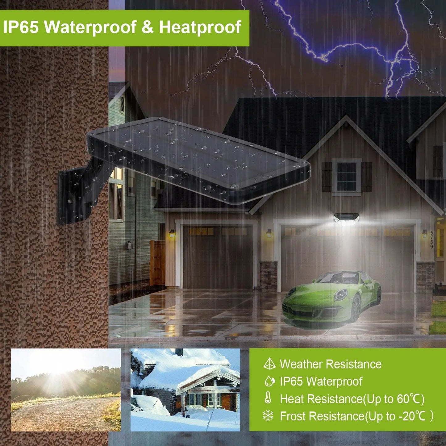 Solar Wall Light Outdoor 60LEDs PIR Motion Sensor Remote Control Wireless Lamps IP65 Waterproof Lighting For Garage