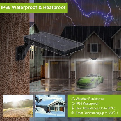 Solar Wall Light Outdoor 60LEDs PIR Motion Sensor Remote Control Wireless Lamps IP65 Waterproof Lighting For Garage