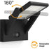 Solar Wall Mount Lights with Motion Sensor & Waterproof - Black - Outdoor Wall Lights