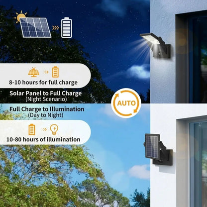 Solar Wall Mount Lights with Motion Sensor & Waterproof - Black - Outdoor Wall Lights