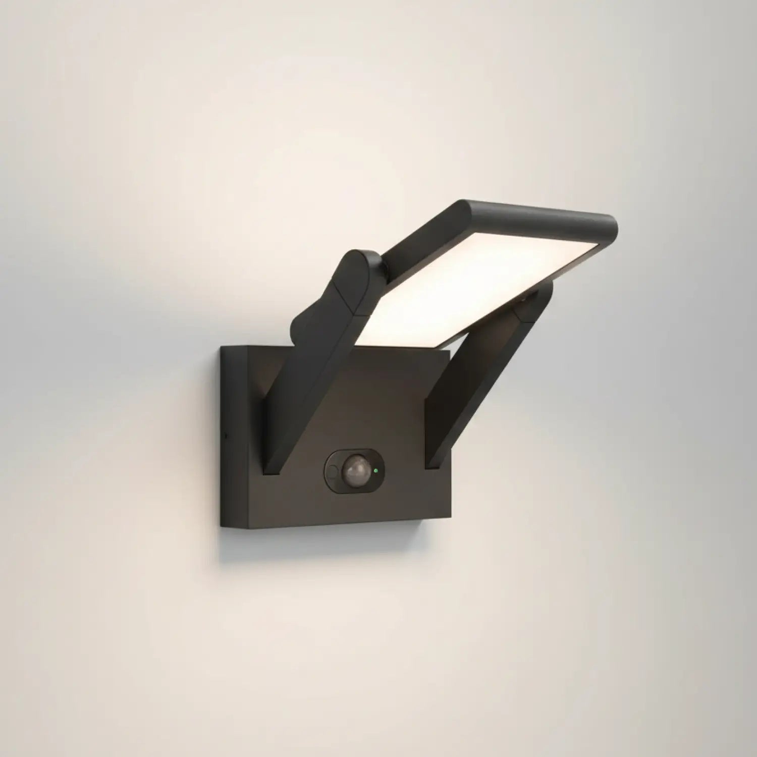 Solar Wall Mount Lights with Waterproof & Motion Sensor for Porch & Garden - Black - Outdoor Wall Lights