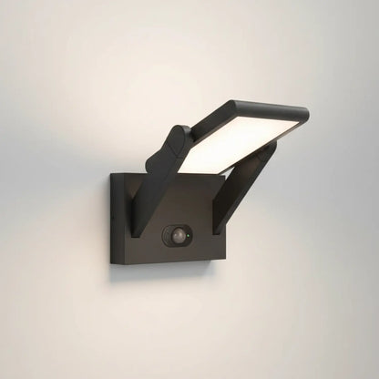 Solar Wall Mount Lights with Waterproof & Motion Sensor for Porch & Garden - Black - Outdoor Wall Lights