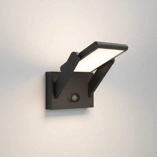 Solar Wall Mount Lights with Waterproof & Motion Sensor for Porch & Garden - Black - Outdoor Wall Lights