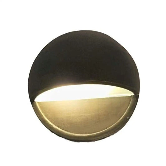 Solid Brass Half Moon Puck Light Fixture - 2 Watt LED - Deck Light