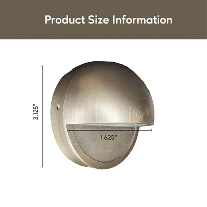 Solid Brass Half Moon Puck Light Fixture - Deck Light