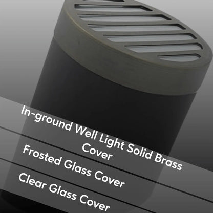 Solid Brass Louvered PAR36 In-ground Well Light Cover Kit - Louvered / Oil Rubbed Bronze - Well Light