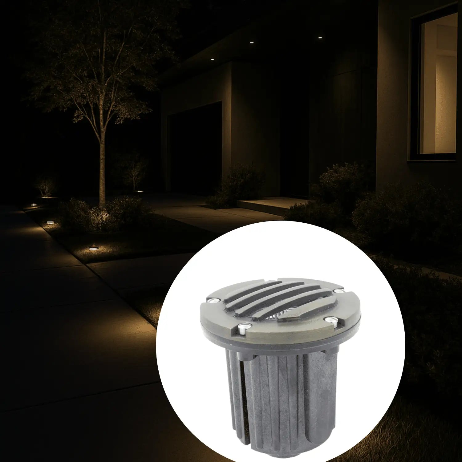 Solid Brass MR16 In-Ground Light Well Cover Kit - Louver / Oil Rubbed Bronze - Well Light