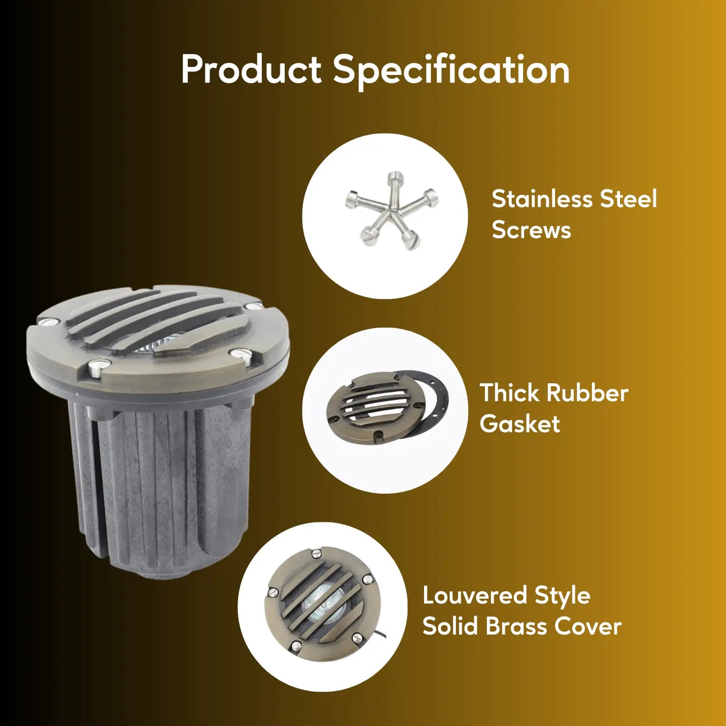 Solid Brass MR16 In-Ground Light Well Cover Kit - Louver / Oil Rubbed Bronze - Well Light