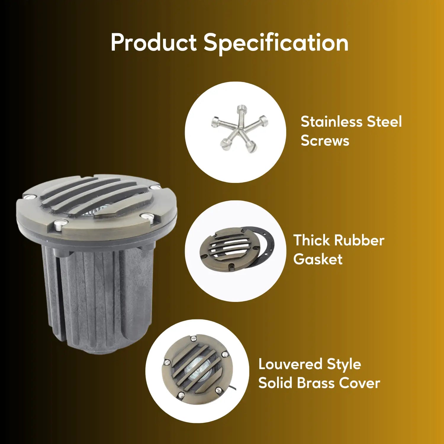 Solid Brass MR16 In-Ground Light Well Cover Kit - Louver / Oil Rubbed Bronze - Well Light
