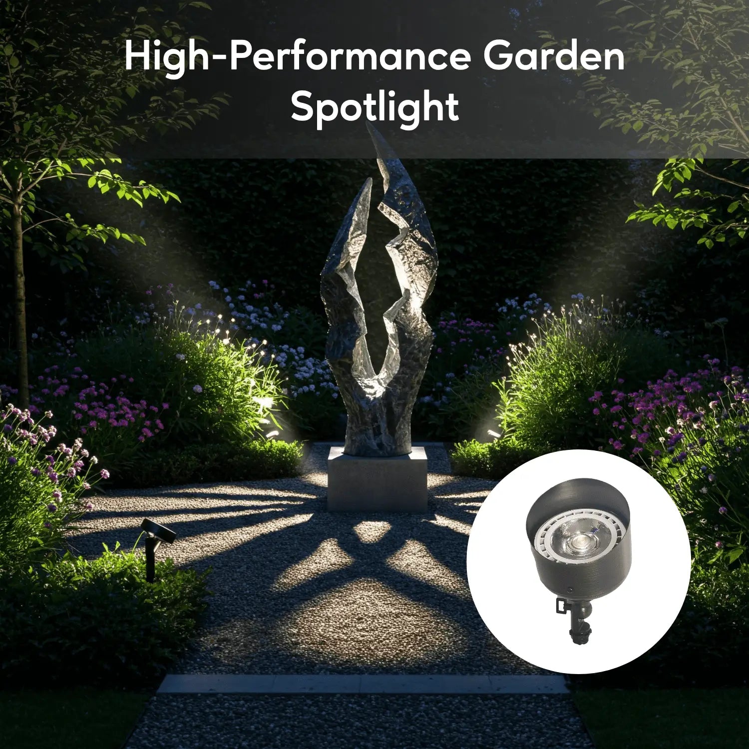 Solid Brass Outdoor Spot Light | G53 Bulb Socket Kit and Spike Mount - No Bulb - Spot Light