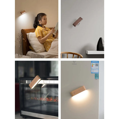 Solid Wood LED Desk Lamp with Natural Warm Finish - Deck Light