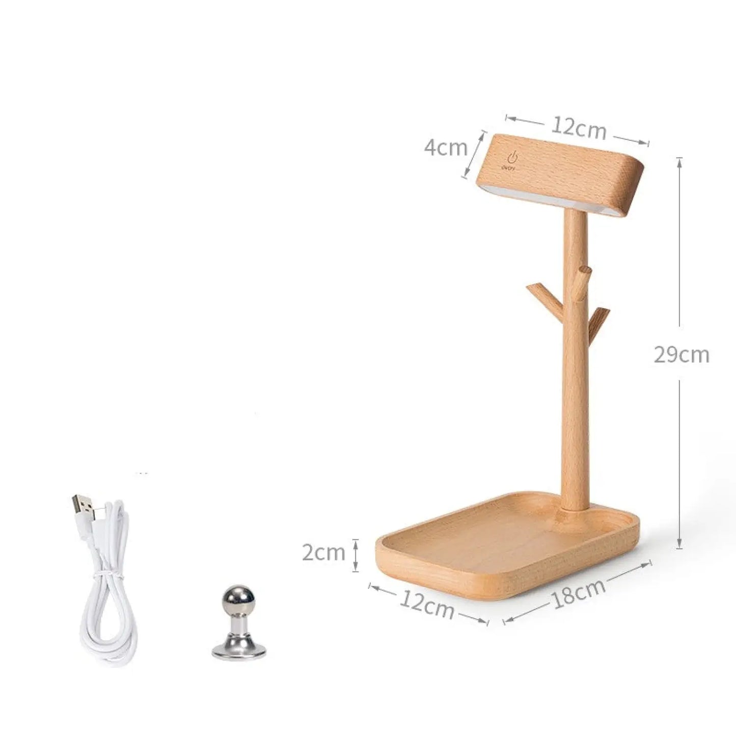 Solid Wood LED Desk Lamp with Natural Warm Finish - Deck Light