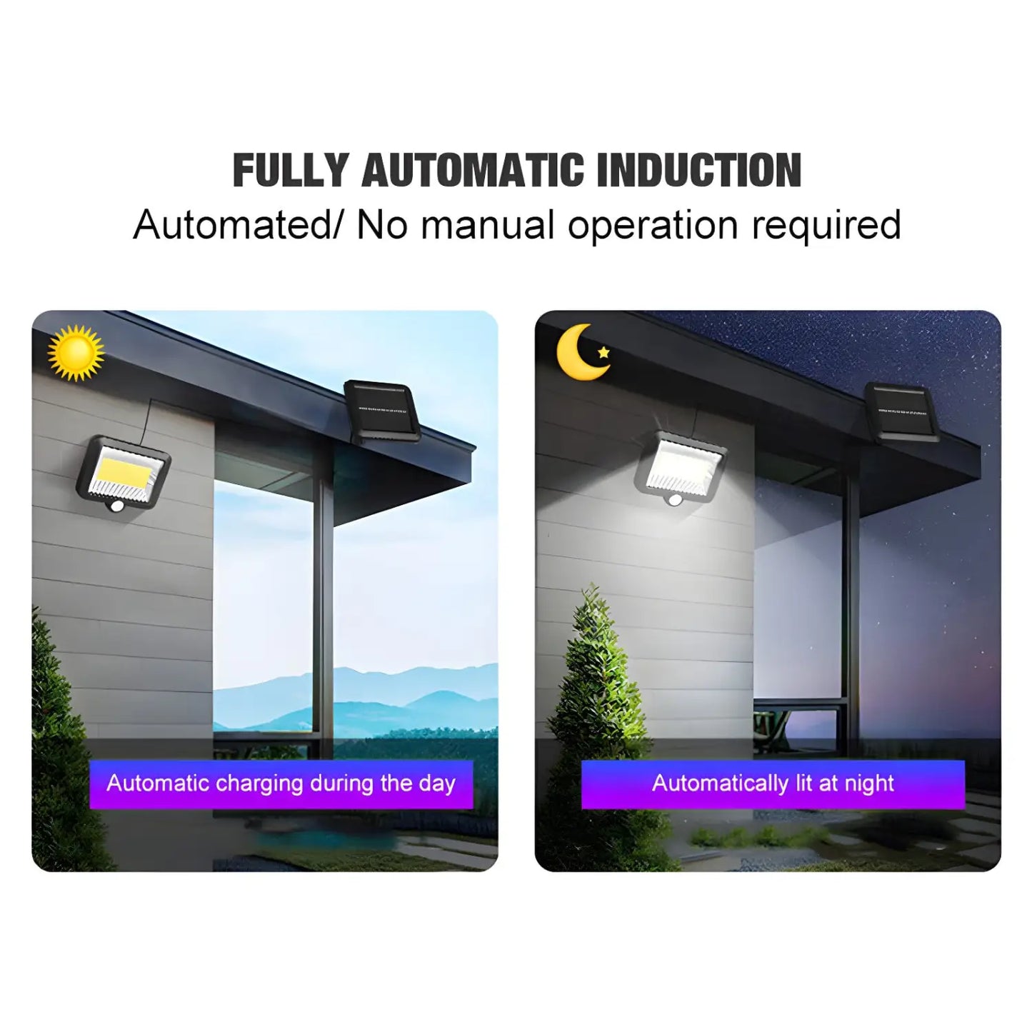 Split LED Solar Wall Light with Motion Sensor & Remote for Outdoor Use - Solar Light