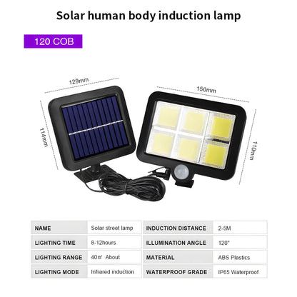 Split LED Solar Wall Light with Motion Sensor & Remote for Outdoor Use - Solar Light