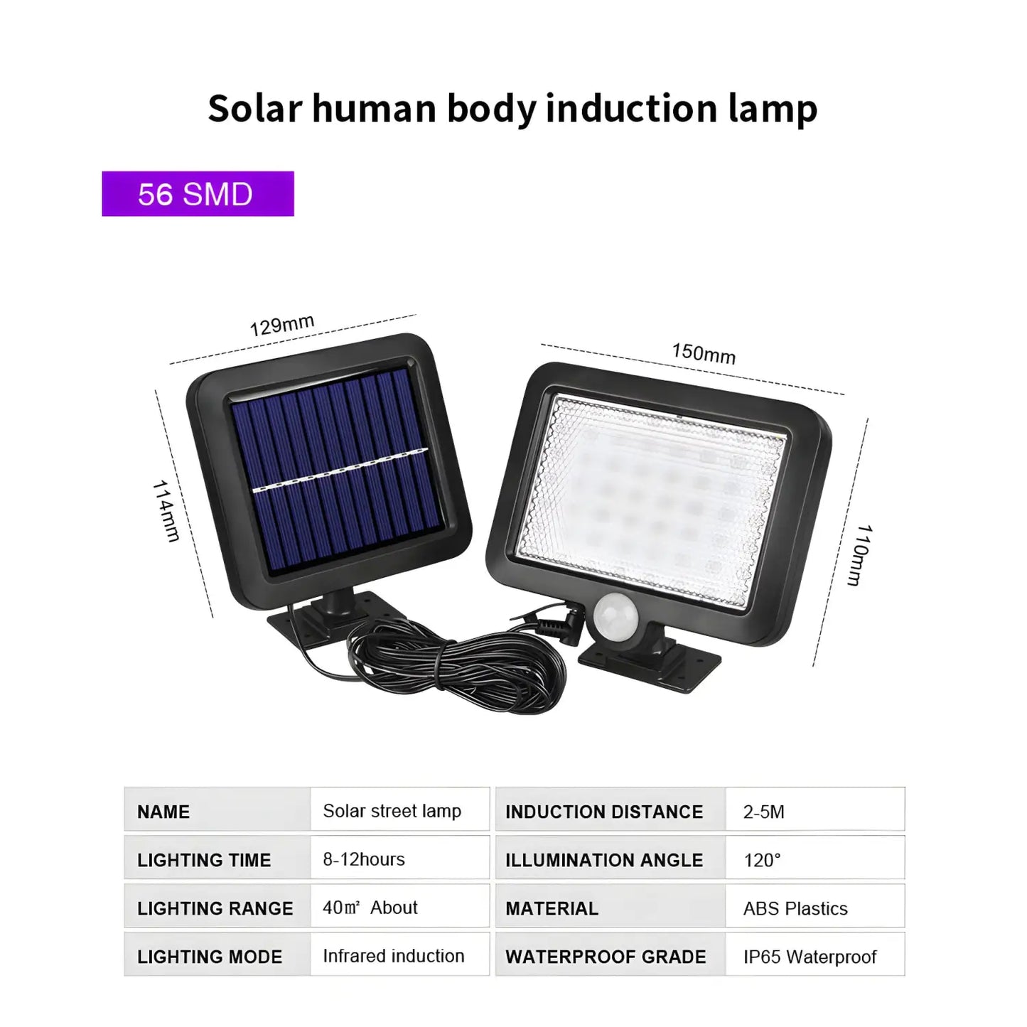 Split LED Solar Wall Light with Motion Sensor & Remote for Outdoor Use - Solar Light