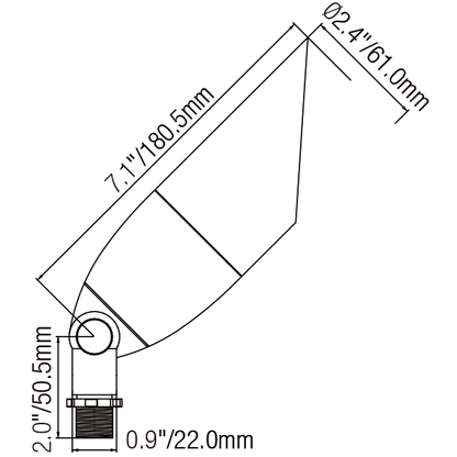 Spot Light Outdoor Fixture with Long Shroud – Die-Cast Brass for MR16 - Spot Light Fixture