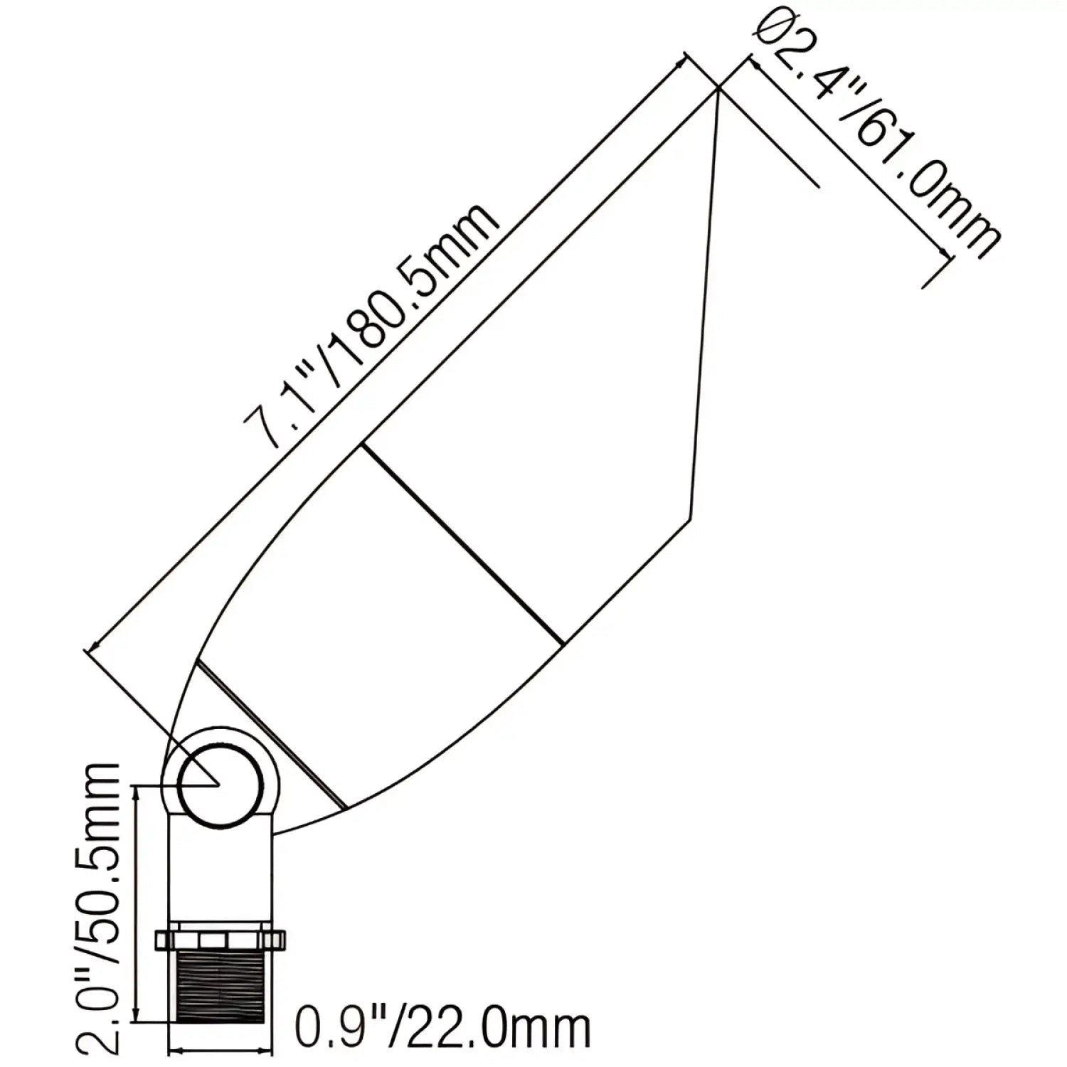 Spot Light Outdoor Fixture with Long Shroud – Die-Cast Brass for MR16 - Spot Light Fixture