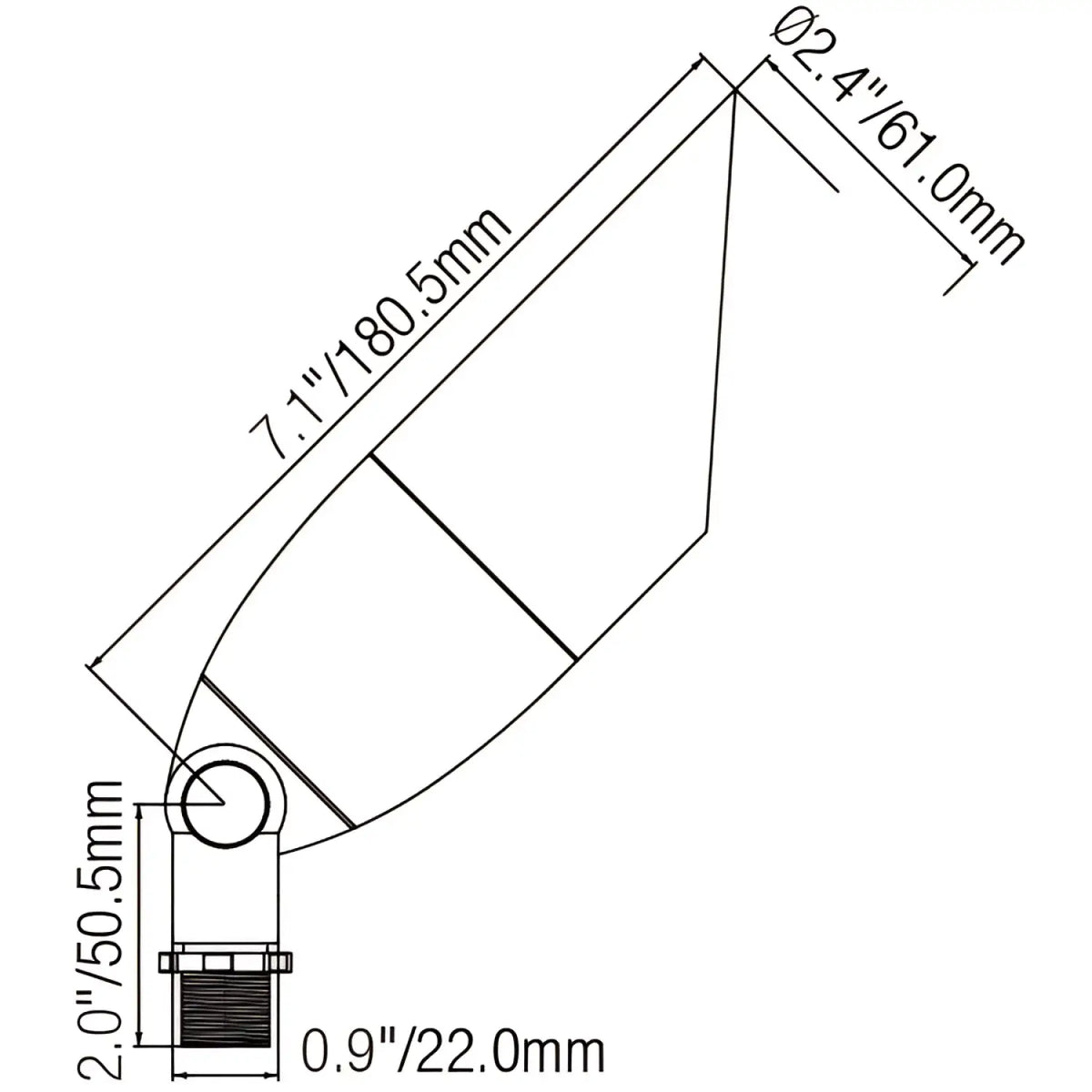 Spot Light Outdoor Fixture with Long Shroud – Die-Cast Brass for MR16 - Spot Light Fixture