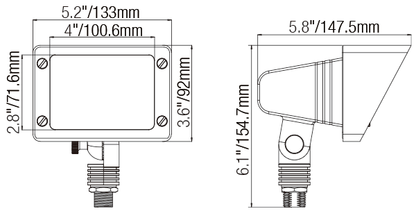 Square Outdoor Flood Light Fixture with MR16 or G4 Compatibility - Spot Light Fixture