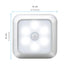 Square & PIR Motion Sensor Light with Battery 6LED for Closet Stairs and Kitchen - 12V Hanging Light
