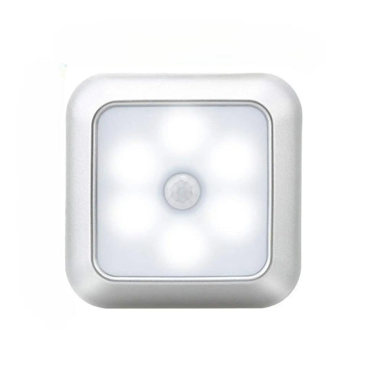 Square & PIR Motion Sensor Light with Battery 6LED for Closet Stairs and Kitchen - White / 10 PCS - 12V Hanging Light