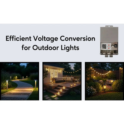 Stainless Steel Volt Transformer| 120V to Multi-Tap 12V/13V or 12V/15V AC - Landscape Lighting Transformer
