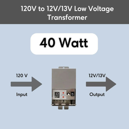 Stainless Steel Volt Transformer| 120V to Multi-Tap 12V/13V or 12V/15V AC - Landscape Lighting Transformer
