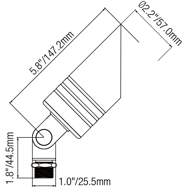 Standard Brass Outdoor Light Fixtures with MR16 Support and 72’’ Wire - Spot Light Fixture