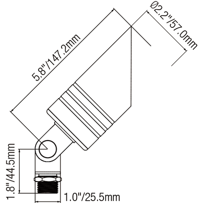 Standard Brass Outdoor Light Fixtures with MR16 Support and 72’’ Wire - Spot Light Fixture