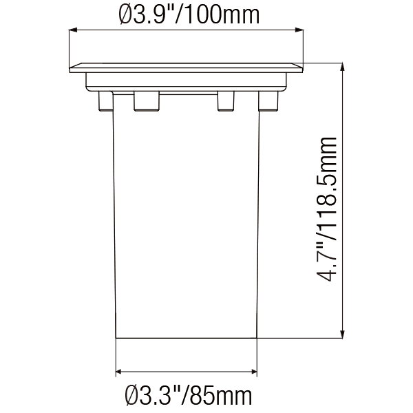 Standard MR16 In Ground Lights Made with PVC Body and Solid Brass Top - Well Light