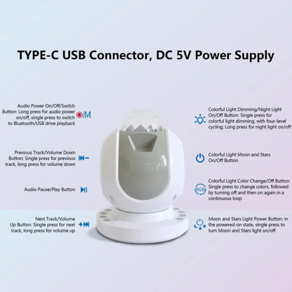 Starry Sky Light with Speaker – Bluetooth Galaxy Projector for Relaxation & Parties - portable lights