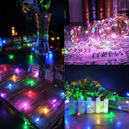 String Lights Solar Fairy 200 LED 66ft Waterproof Copper Wire - Colorful - 12V Hanging Light