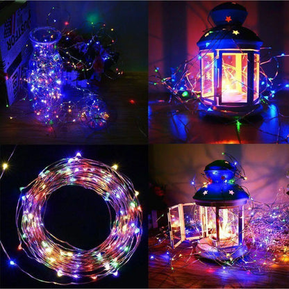 String Lights Solar Fairy 200 LED 66ft Waterproof Copper Wire - Colorful - 12V Hanging Light