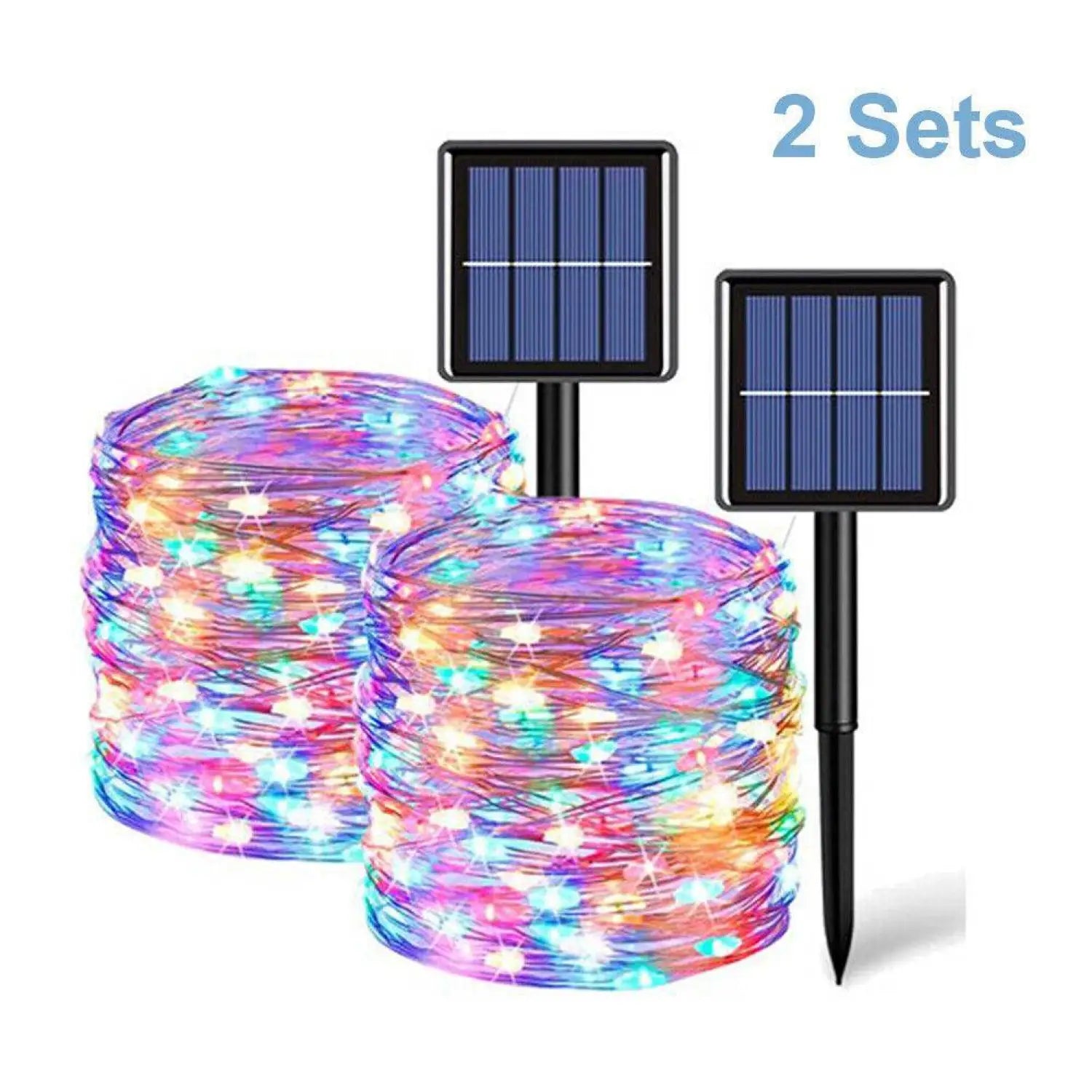 String Lights Solar Fairy 200 LED 66ft Waterproof Copper Wire - Colorful - 12V Hanging Light