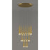 Stylish & Long Chandelier for Staircase with Compound Ring Design - Gold / 36heads / Trichromatic light - Hanging Light