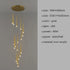 Stylish & Long Chandelier for Staircase with Compound Ring Design - Hanging Light