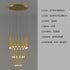 Stylish & Long Chandelier for Staircase with Compound Ring Design - Hanging Light