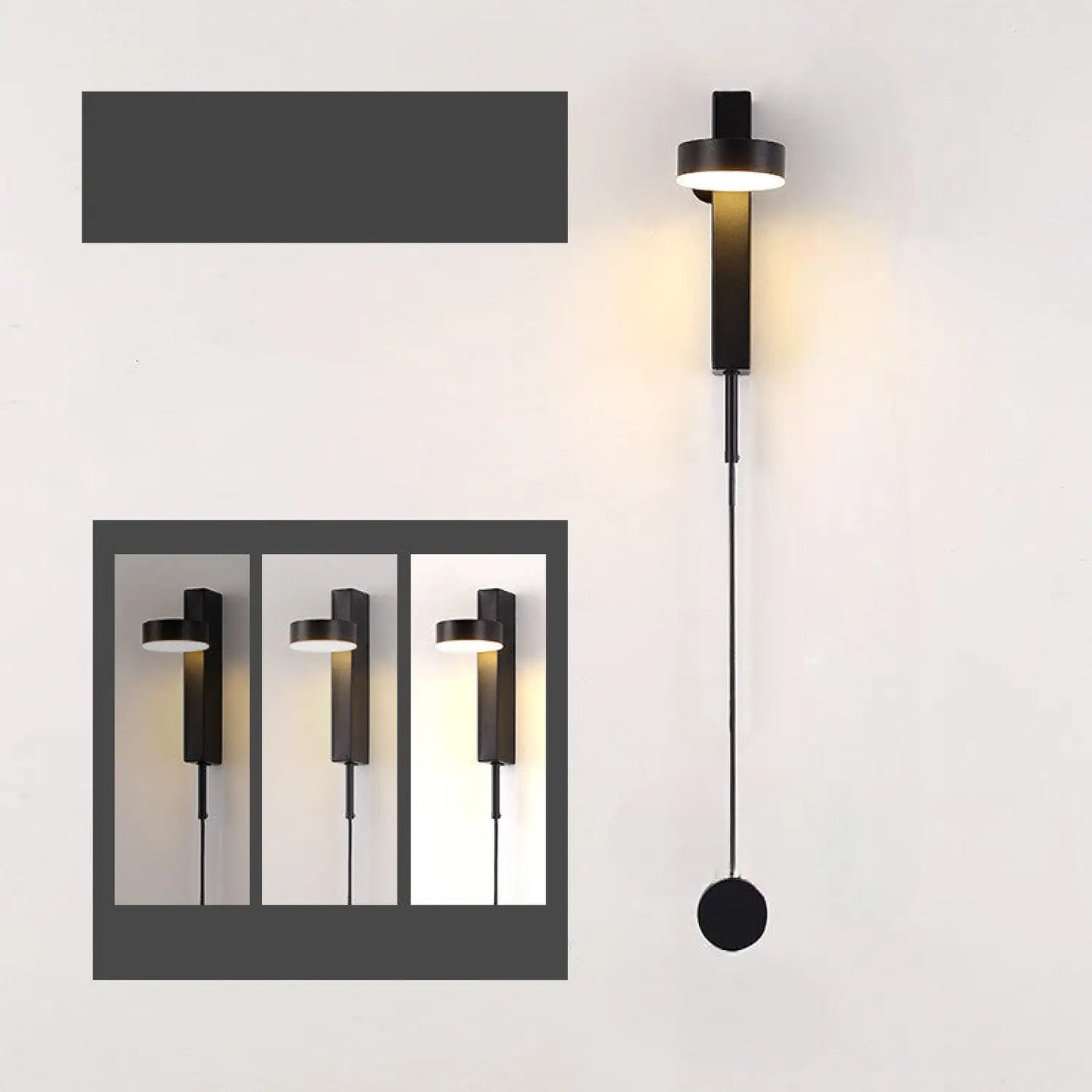 Stylish Wall Lamp for Bedroom with LED Rotating Design - Black / Neutral light - Wall Mount Fixture