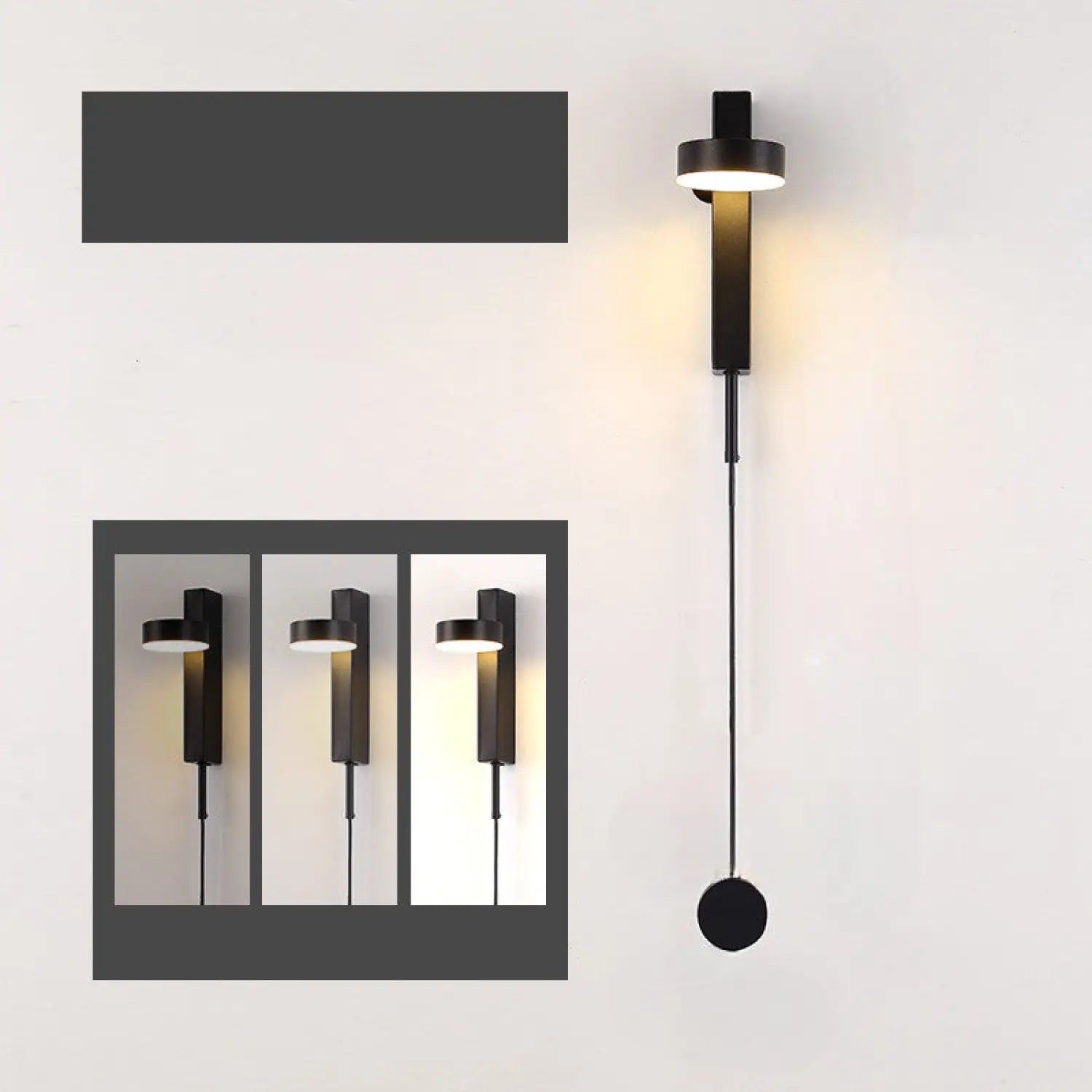 Stylish Wall Lamp for Bedroom with LED Rotating Design - Black / Neutral light - Wall Mount Fixture