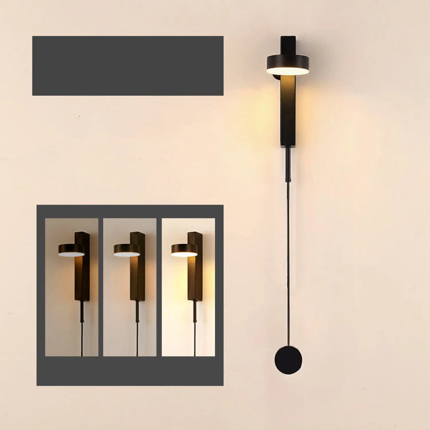Stylish Wall Lamp for Bedroom with LED Rotating Design - Black / Warm light - Wall Mount Fixture