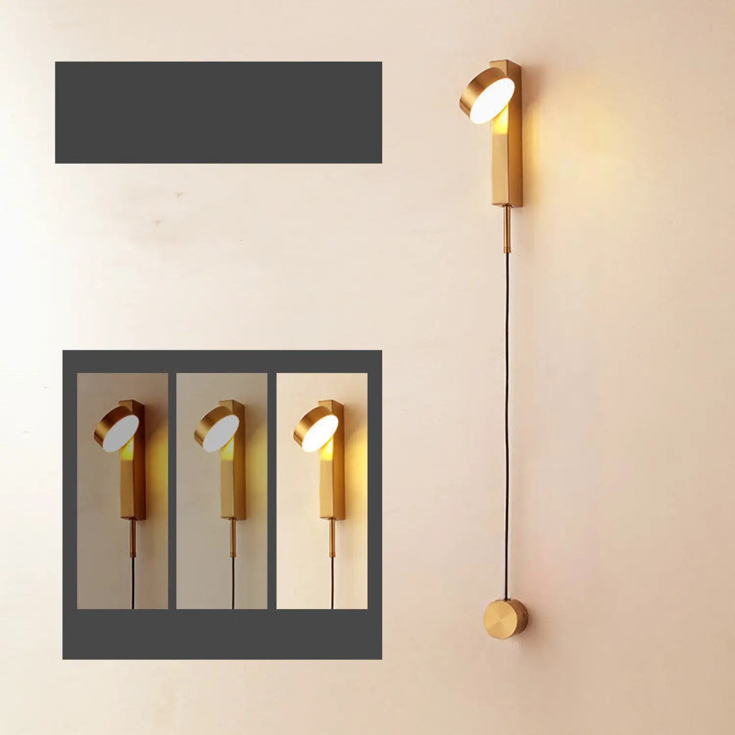 Stylish Wall Lamp for Bedroom with LED Rotating Design - Gold / Warm light - Wall Mount Fixture