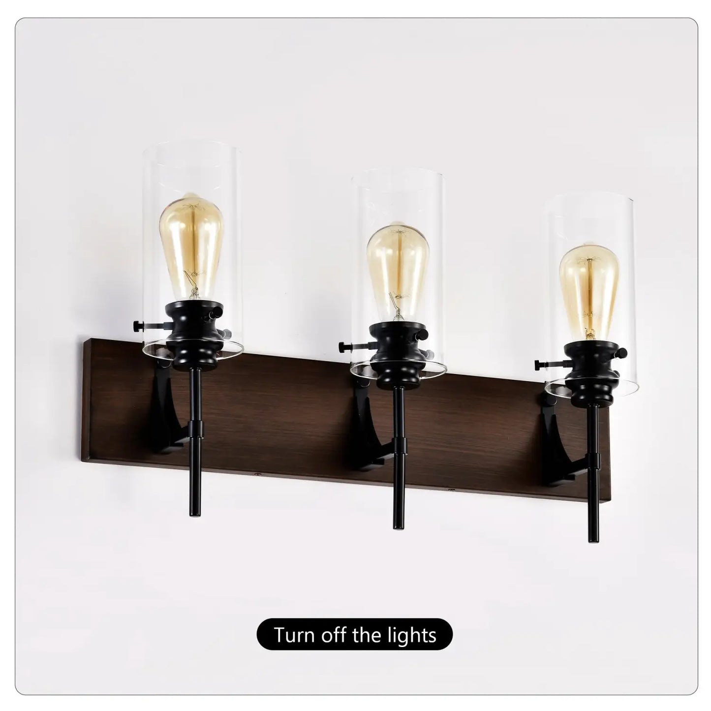 Stylish Wall Light Living Room with Elegant Black and Wood Finish - Matte Black - 12V Hanging Light