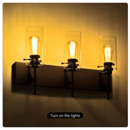 Stylish Wall Light Living Room with Elegant Black and Wood Finish - Matte Black - 12V Hanging Light