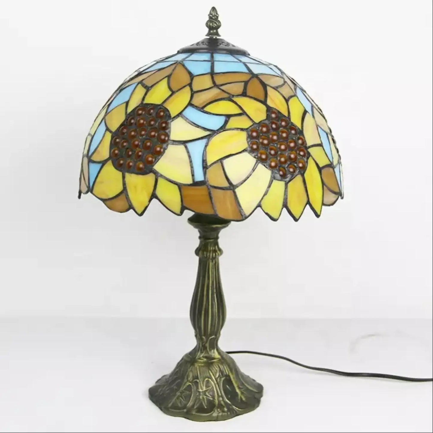 Sunflower Tiffany Glass Tabletop Lamp - No Bulb - Table Lamp