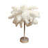 Table Feather Lamp Table with USB Battery Powered and Remote Control - White - Table Lamps