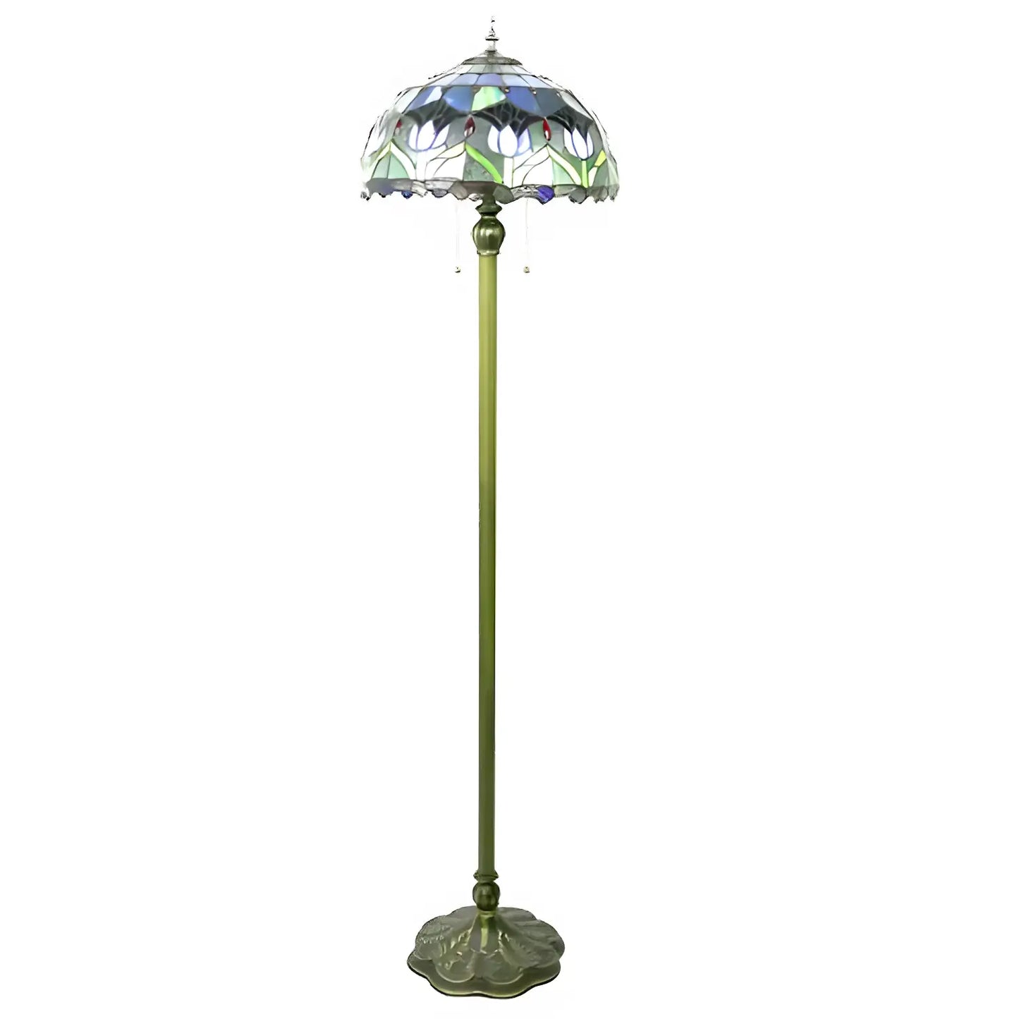 Tulip Tiffany Glass Floor Lamp - No Bulb - Floor Lamp