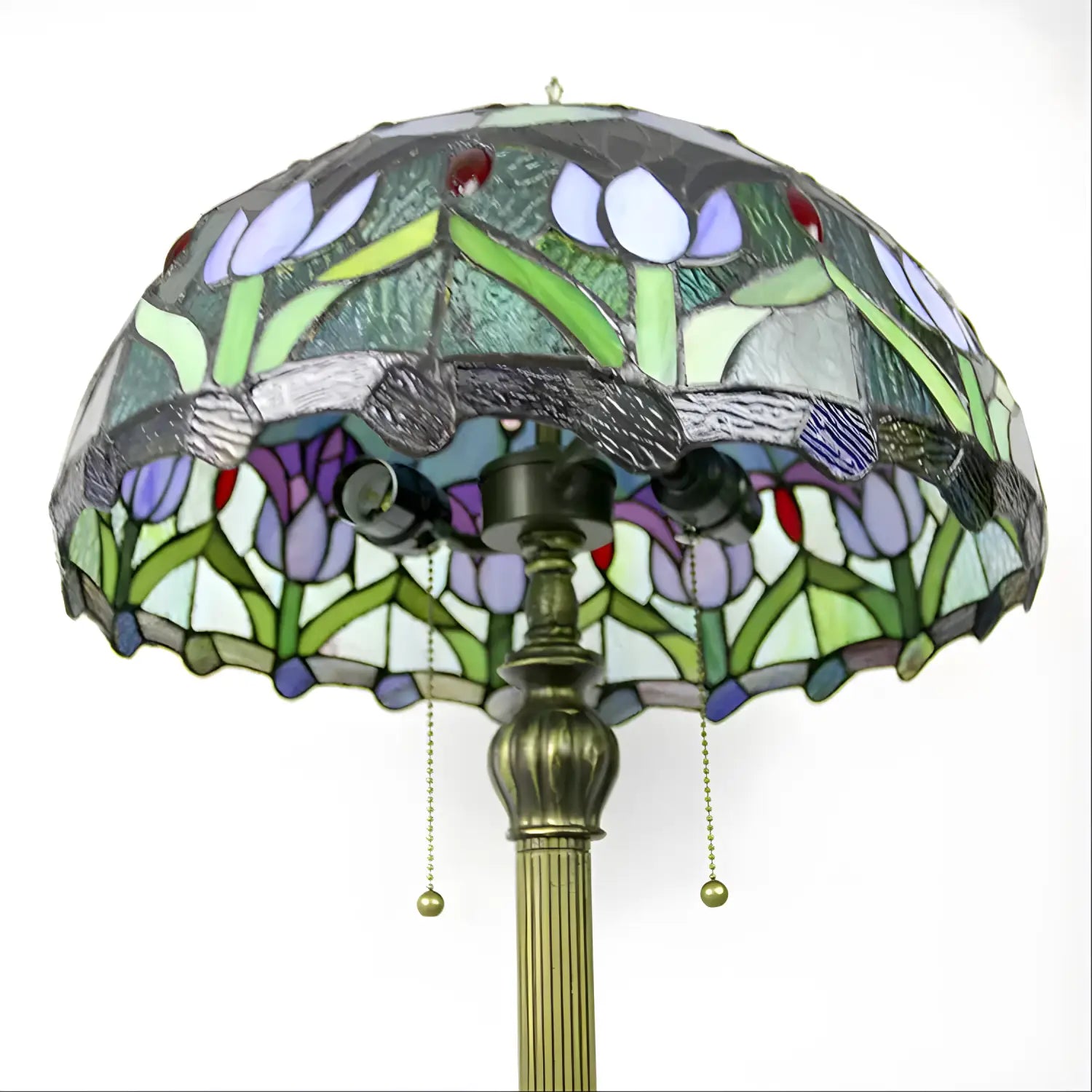 Tulip Tiffany Glass Floor Lamp - No Bulb - Floor Lamp