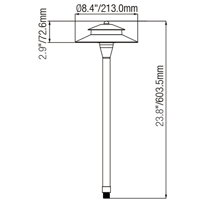 Two Tier Outdoor Path Lights with G4 Socket and 72’’ Lead Wire - Path Light Fixture