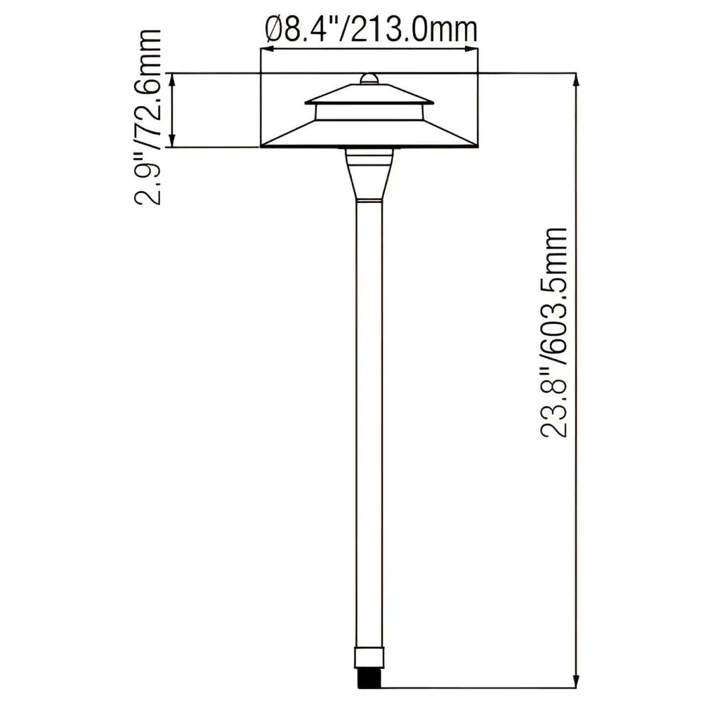 Two Tier Outdoor Path Lights with G4 Socket and 72’’ Lead Wire - Path Light Fixture