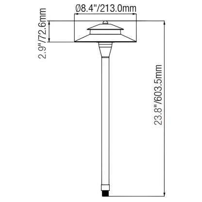 Two Tier Outdoor Path Lights with G4 Socket and 72’’ Lead Wire - Path Light Fixture